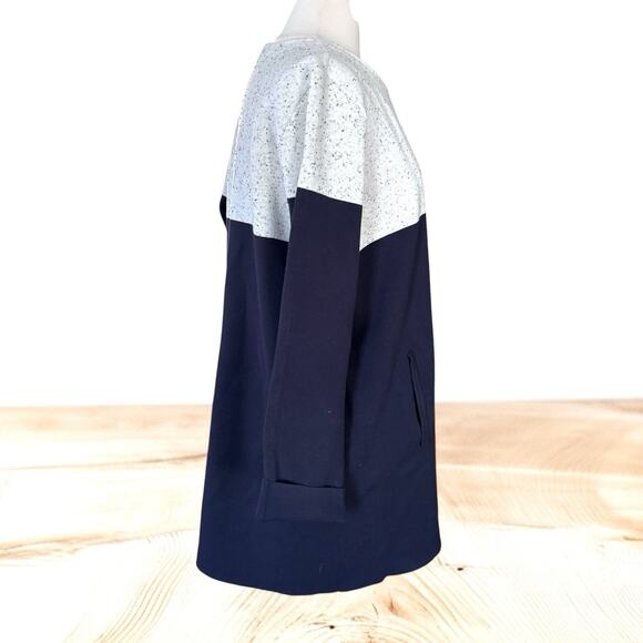 Ann Taylor Cardigan Sz XL Very Dark Navy Open Front Pockets Career Casual - Picture 5 of 8